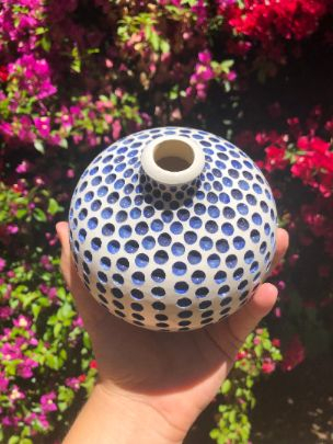 blue dot vase