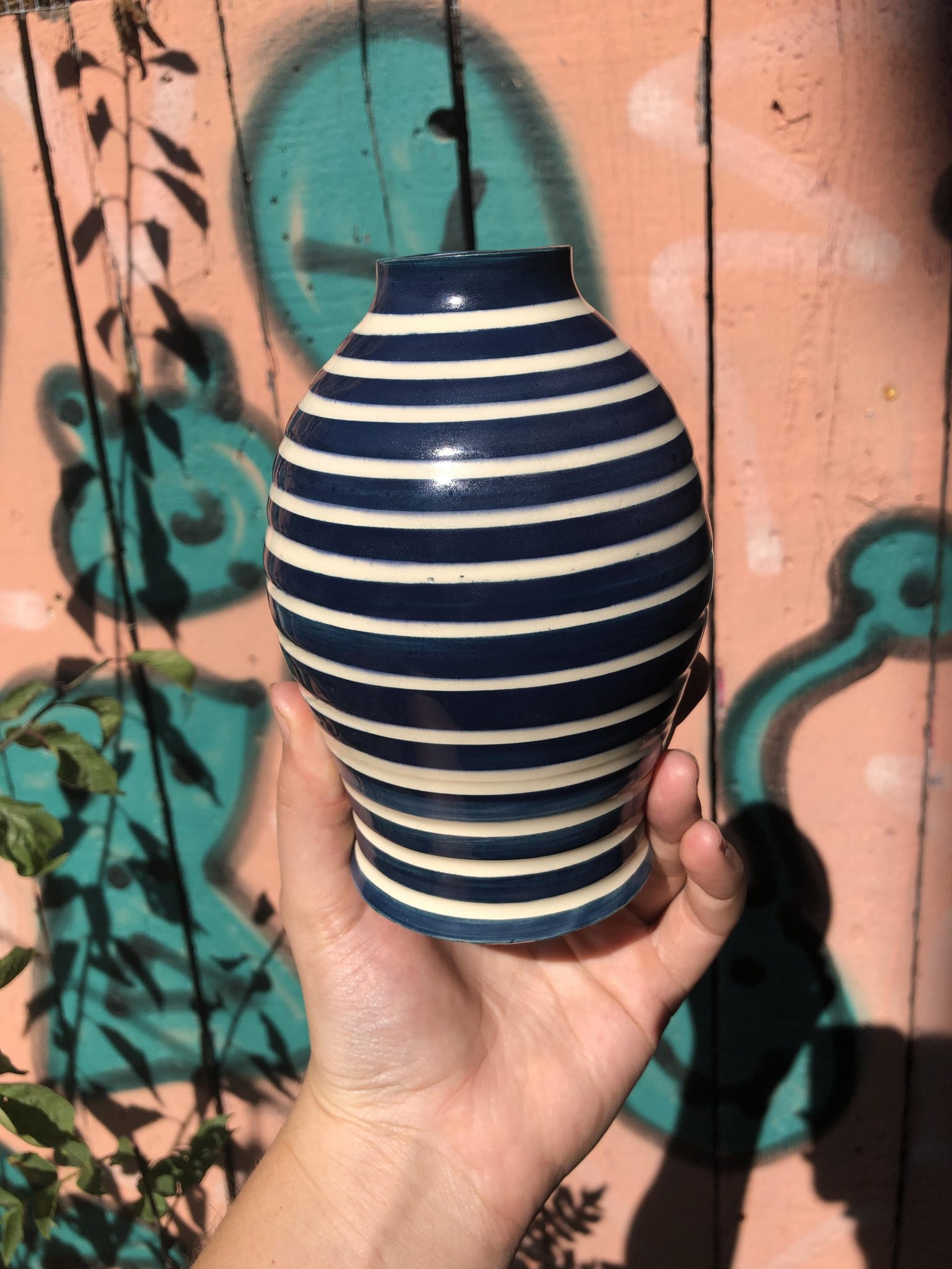 Black Metallic Bud Vase Alex Beck Ceramics Handmade in SF