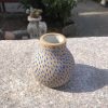 brown blue vase