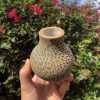 brown blue vase