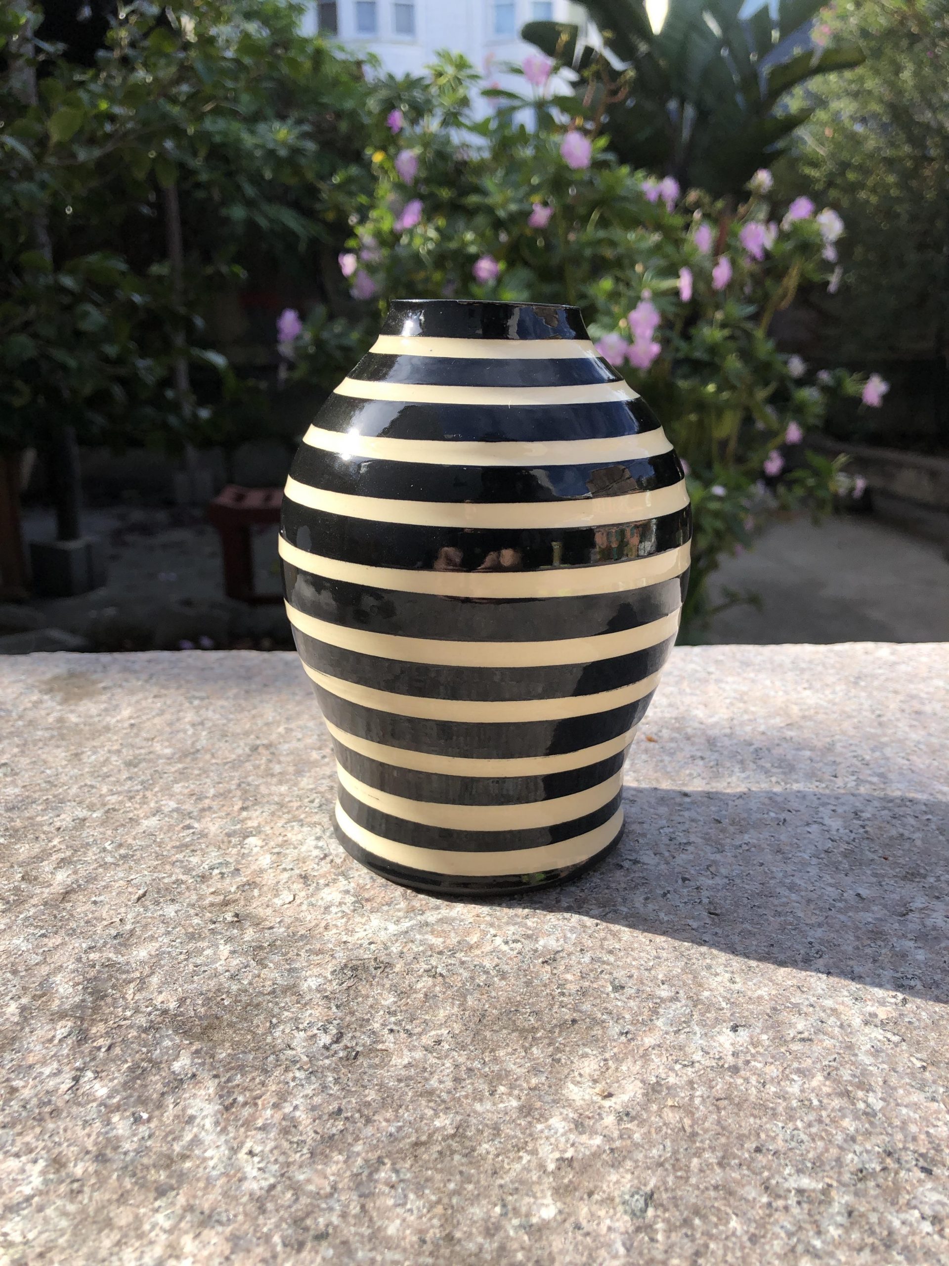 black white vase