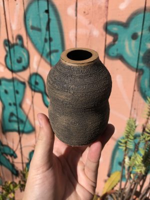 brown black vase