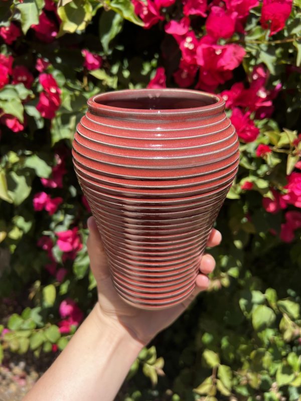 red stripe vase