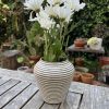 white stripe vase