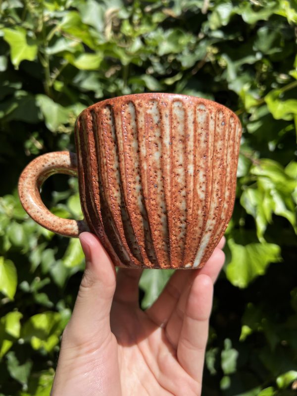 orange shino mug
