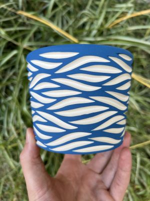 dark blue wave planter