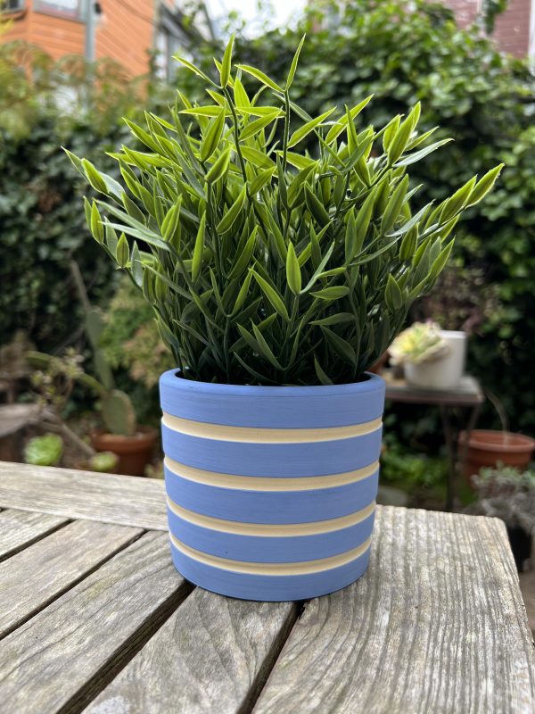 blue stripe planter