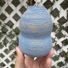 brown blue vase