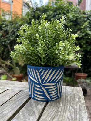 dark blue wave planter