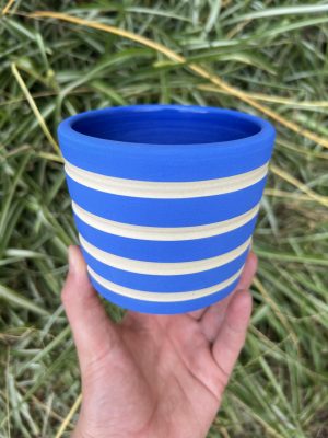 blue stripe planter