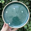 blue green splatter plate