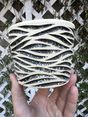 black splatter zebra planter