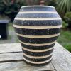 black splatter stripe vase