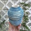white dark blue bud vase