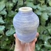 white purple bud vase