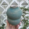 brown blue green bud vase