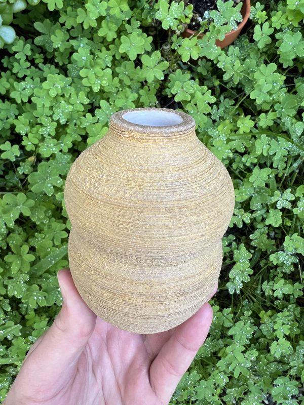 brown yellow bud vase