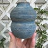 brown dark blue bud vase