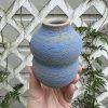 brown blue bud vase