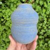 brown blue bud vase