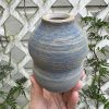 brown blue purple bud vase