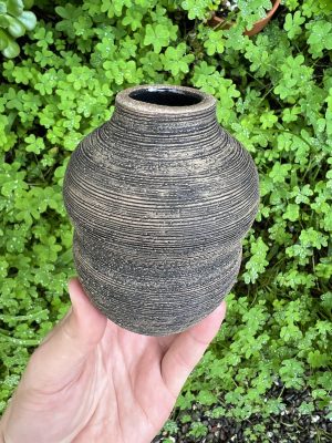 brown black bud vase