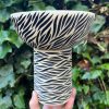zebra pedestal bowl