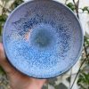 purple blue crystal dish