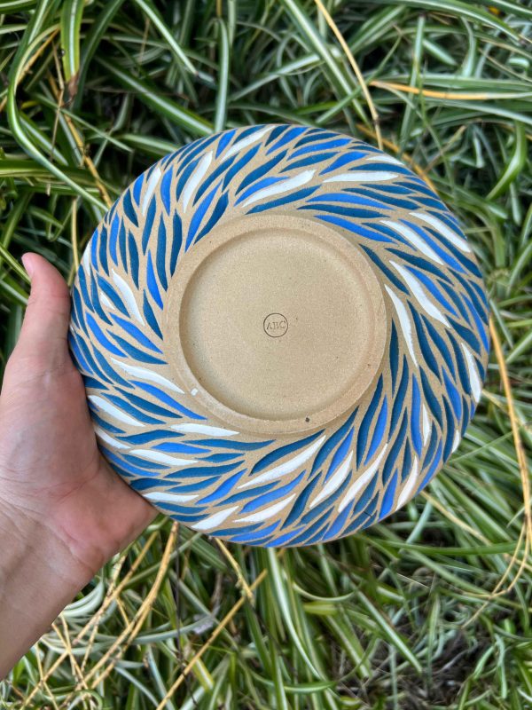 blue brown swirl bowl