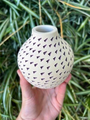 purple triangle bud vase