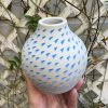 light blue triangle bud vase