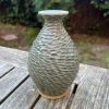 celadon carved bud vase