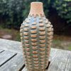 celadon brown grenade bud vase