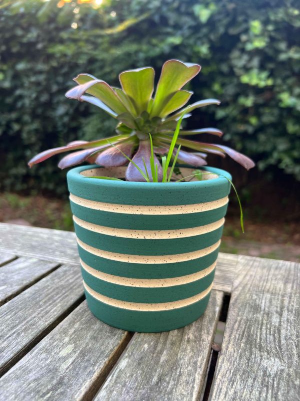 green speckle stripe planter