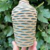 brown celadon mesh bud vase
