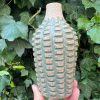 brown celadon grenade bud vase