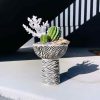 zebra pedestal plant bowls