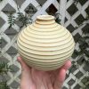 yellow stripe bud vase