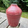 red stripe bud vase