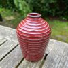 red stripe bud vase