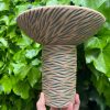 brown celadon zebra pedestal bowl