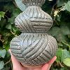 celadon blue carved vase