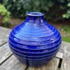 dark blue stripe bud vase