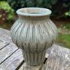 celadon blue carved vase