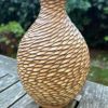 yellow carved bud vase