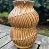 yellow carved vase