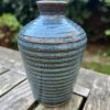 floating blue stripe bud vase