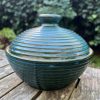 blue green stripe jar