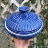 dark blue carved jar