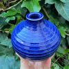 dark blue stripe bud vase